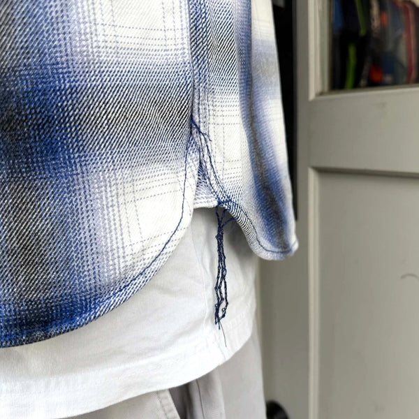 HOUSTON - VINTAGE OMBRE CHECK VIYELLA SHIRT - BLUE