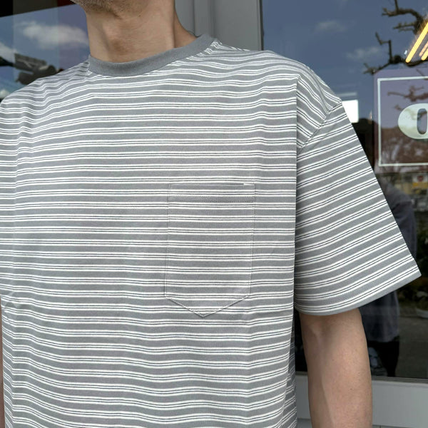 BIGMIKE - PIN BODER SUNGLASSSE POCKET S/S TEE - GRAY×WHITE