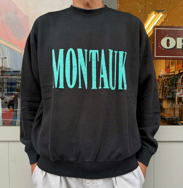 ILL ONE EIGHTY - "MONTAUK " CREW SWEAT SHIRT - BLACK