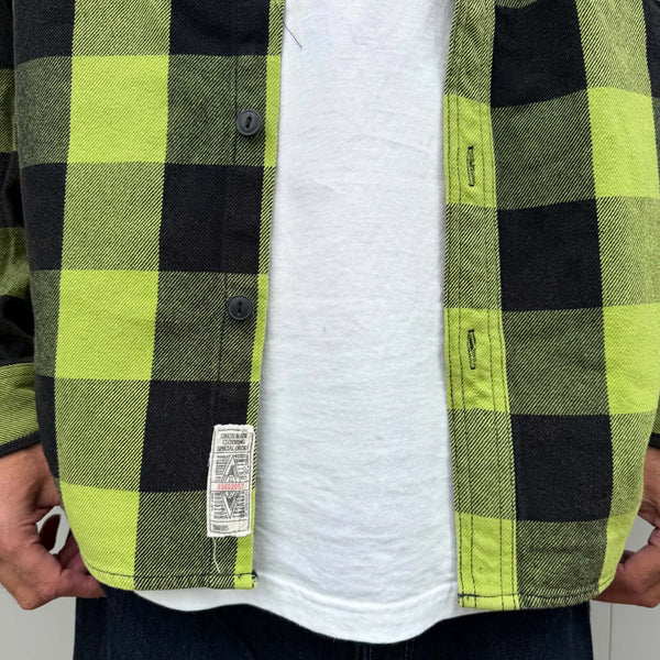 HOUSTON - VINTAGE BLOCK CHECK VIYELLA SHIRT - LIME GREEN