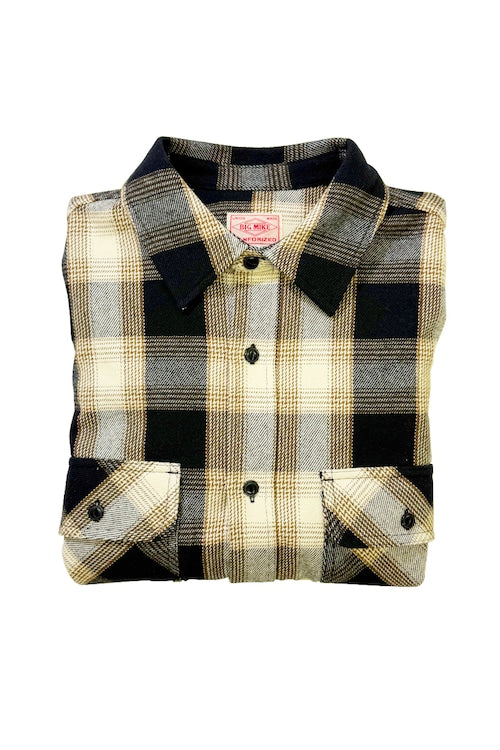 BIGMIKE - HEAVY FLANNNEL SHIRTS - OFF x MOCA x BLACK