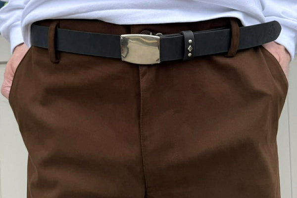 RADIALL - RHODES - LEATHER BELT/PLAIN - BLACK