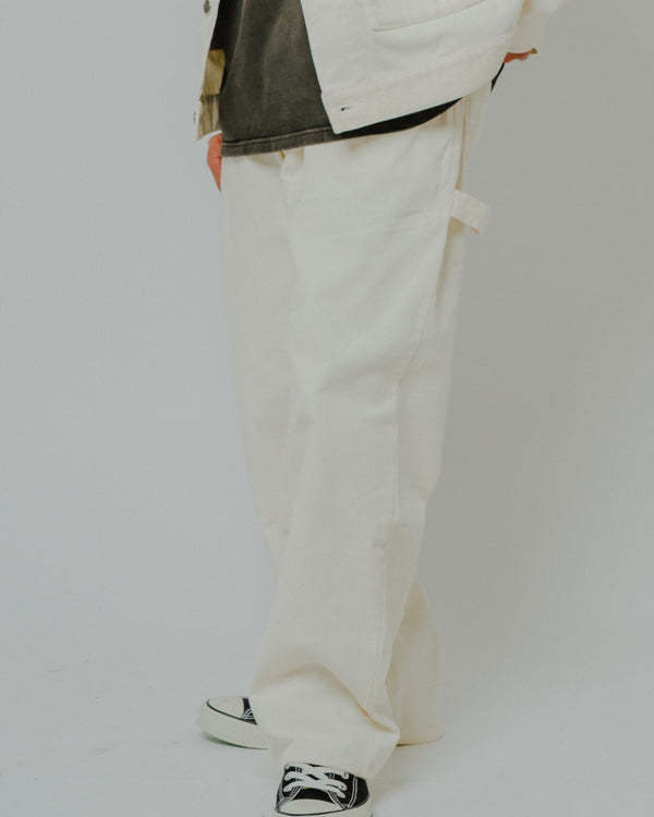 BIGMIKE - CORDUROY PAINTER EASY PANTS - OFF WHITE