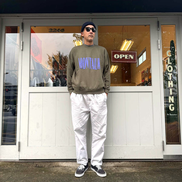 ILL ONE EIGHTY - "MONTAUK " CREW SWEAT SHIRT - OLIVE