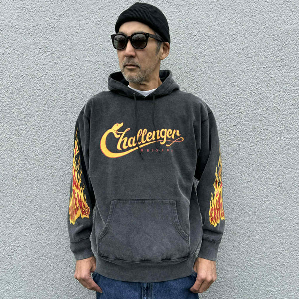 CHALLENGER - SNAKING LOGO HOODIE - BLACK