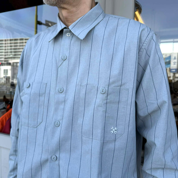 BLUCO - STANDARD WORK SHIRTS L/S STRIPE - L.GREEN