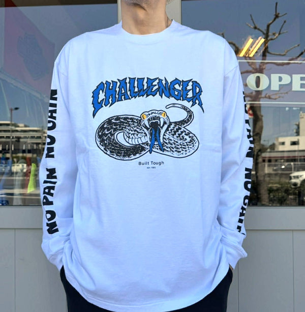 CHALLENGER - L/S PIGMENT SNAKE TEE - WHITE