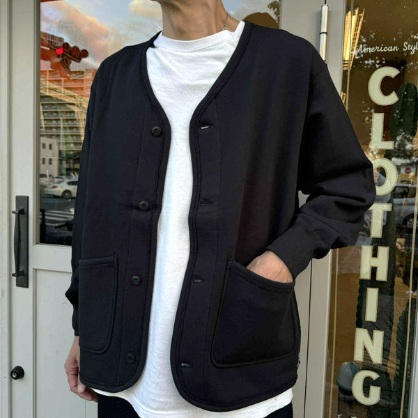 ARMY TWILL - SWEAT CARDIGAN - BLACK