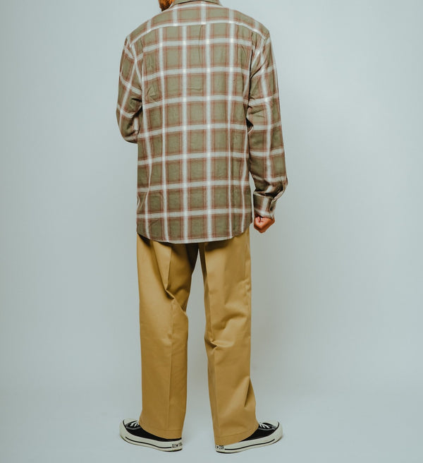 BIGMIKE - LIGHT FLANNEL L/S SHIRTS - MINT×WHT