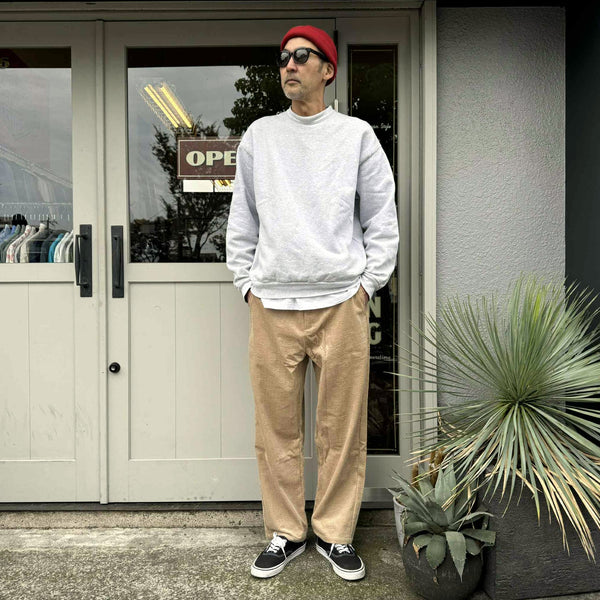 BIGMIKE - CORDUROY WASHED EASY PANTS - BEIGE