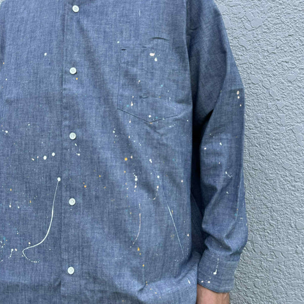 melple - LOGAN CHAMBRAY SHIRT - BLUE