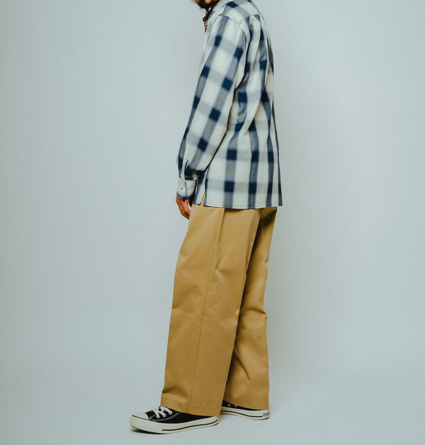 BIGMIKE - RAYON MIX OMBRE L/S SHIRTS - WHITE×BLUE