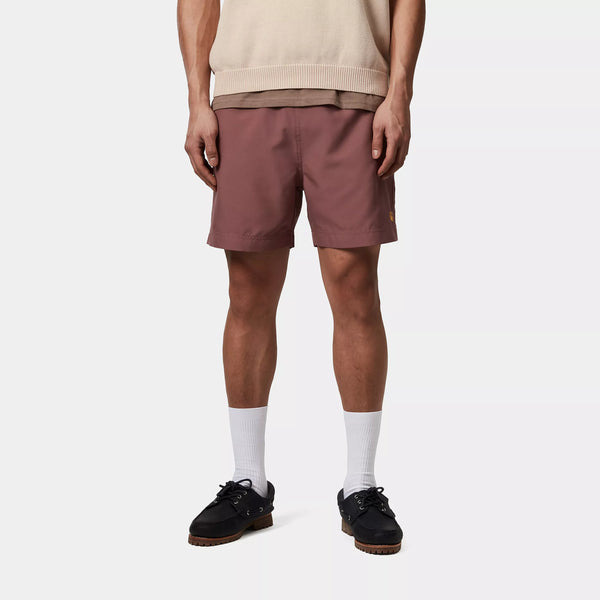 Carhartt WIP - CHASE SWIM TRUNKS - DUSTY PINK/GOLD
