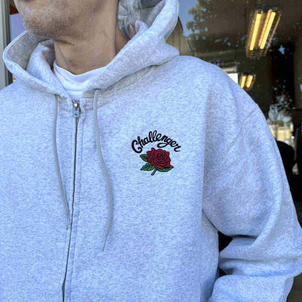 CHALLENGER - ROSE ZIP HOODIE - GRAY