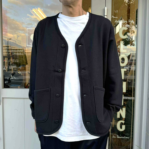 ARMY TWILL - SWEAT CARDIGAN - BLACK