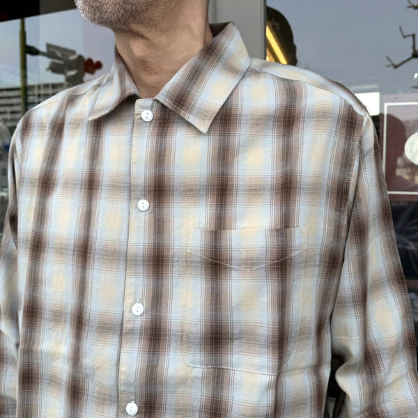 FIVE BROTHER - LIGHT OMBRE SHIRTS - BEIGE×L.BLUE