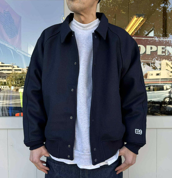 BLUCO - HEAVY MELTON AWARD JACKET - NAVY