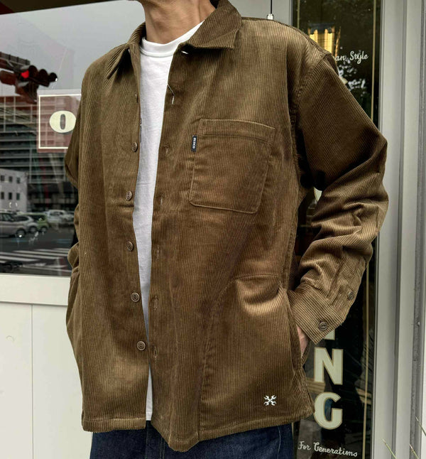 BLUCO - CORDUROY WORK SHIRT - OLIVE BROWN