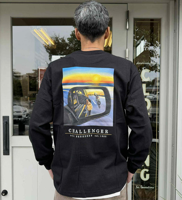 CHALLENGER - L/S SUNSET DRIVE TEE - BLACK