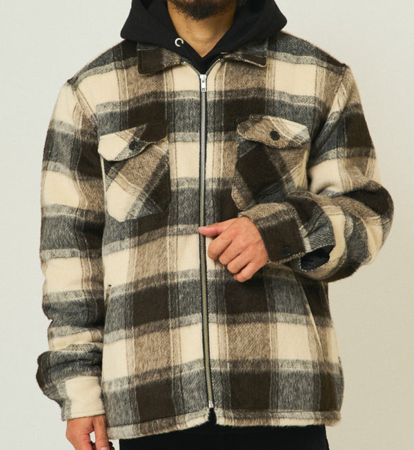 BIGMIKE - OMBRE ZIP QUILTED LINING JACKET - BLACK x OFF