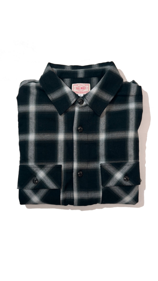 BIGMIKE - LIGHT FLANNEL L/S SHIRTS - BLK×GRN×WHT