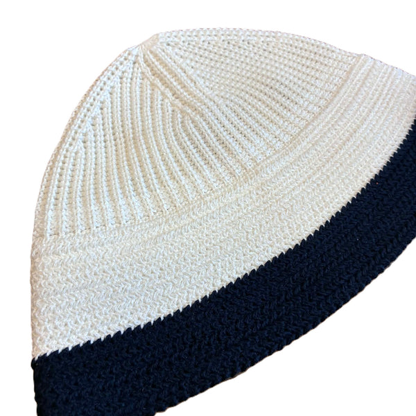 RACAL - KNIT SAILOR HAT - OFF WHITE x NAVY