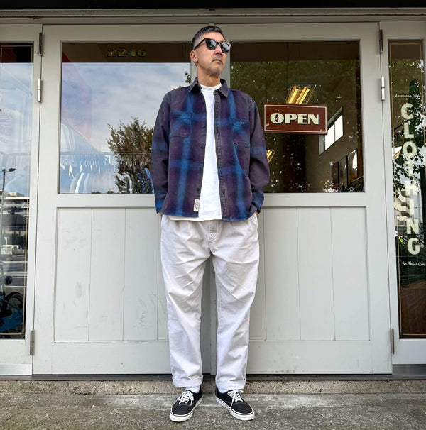 HOUSTON - VINTAGE OMBRE CHECK VIYELLA SHIRT - PURPLE