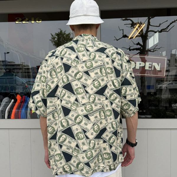 TOWNCRAFT - PRINTED LOOP COLLAR SS SHIRT - DOLLAR