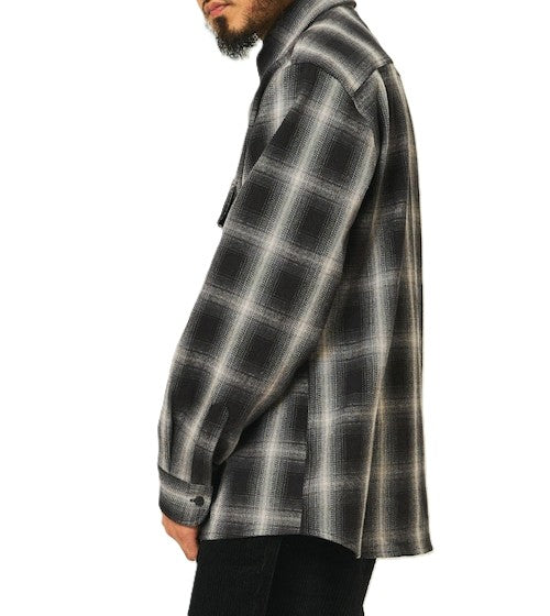 BIGMIKE - HEAVY FLANNNEL SHIRTS - BLACK x OFF