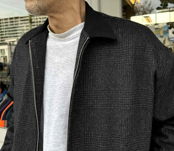 melple - GLENCHECK DRIZZLER JACKET - CHARCOAL
