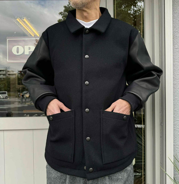 JACKMAN - MELTON AWARD JACKET - BLACK