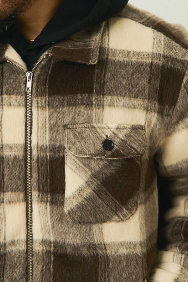 BIGMIKE - OMBRE ZIP QUILTED LINING JACKET - BROWN x OFF