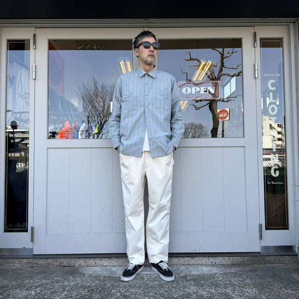 BLUCO - STANDARD WORK SHIRTS L/S STRIPE - L.GREEN