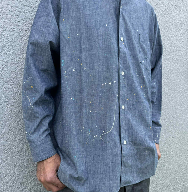 melple - LOGAN CHAMBRAY SHIRT - BLUE