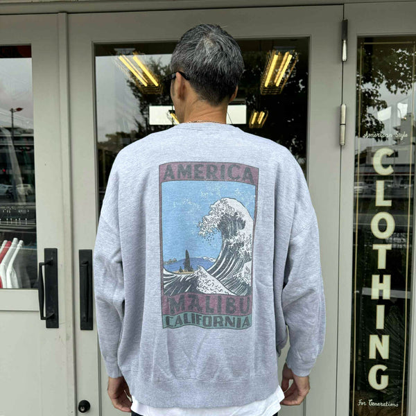 ILL ONE EIGHTY -AMERICAN WAVE SWEATSHIRT(LOOSE FIT) - H GRAY
