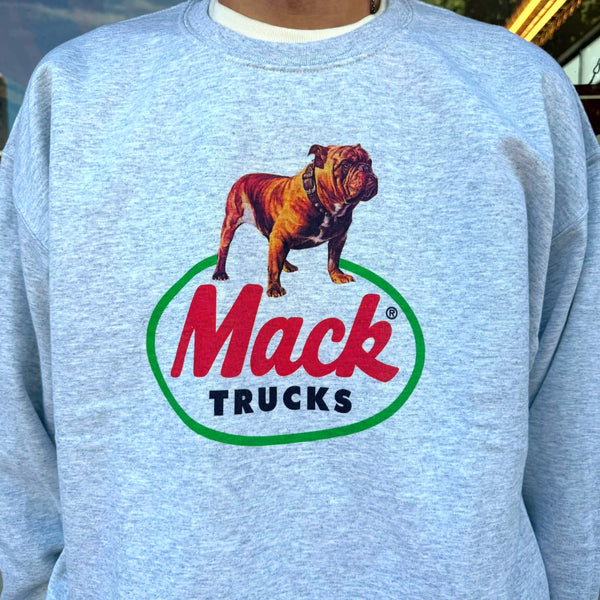 MACK TRUCKS - 70S LOGO CREW SWEAT - ASH GREY