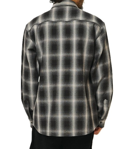 BIGMIKE - HEAVY FLANNNEL SHIRTS - BLACK x OFF