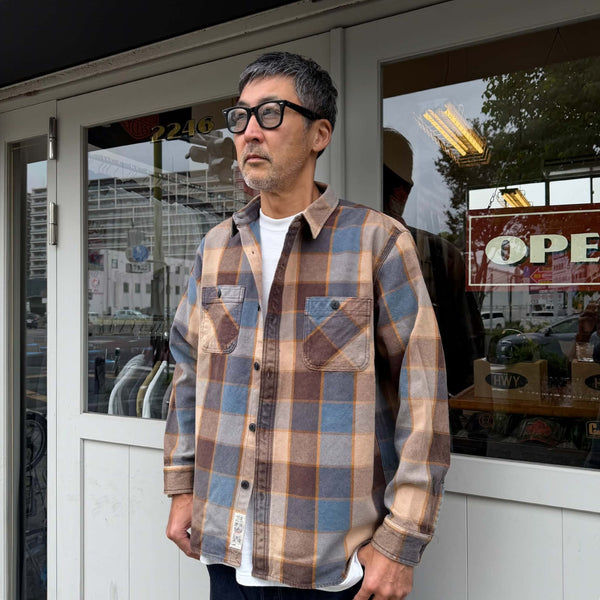 HOUSTON - VINTAGE AMERICAN CHECK VIYELLA SHIRT - BROWN