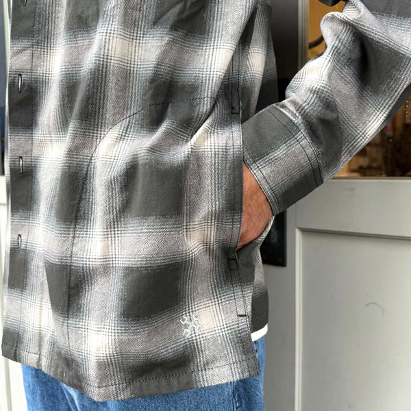 BLUCO - PRINT FLANNEL CHECK SHIRT -Ombre- BLACK