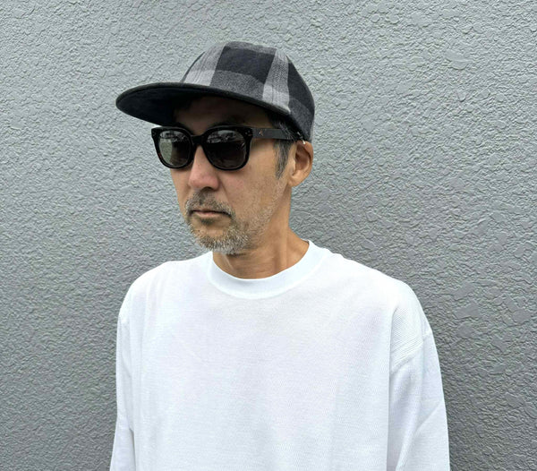 BIGMIKE - HEAVY FLANNEL CAP - BLACK x GRAY