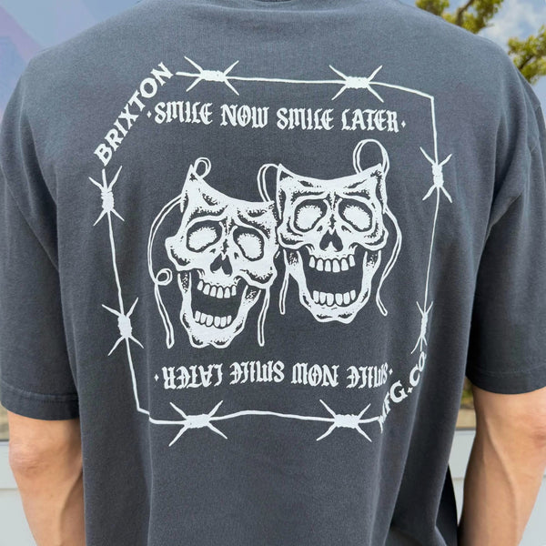 BRIXTON - SMILE ALWAYS S/S STT - BLACK WORN WASH