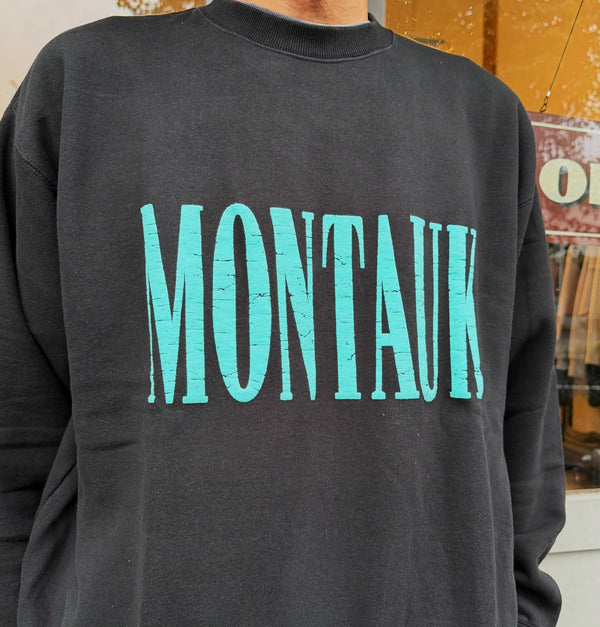 ILL ONE EIGHTY - "MONTAUK " CREW SWEAT SHIRT - BLACK