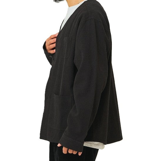 BIGMIKE - HEAVY FLANNEL CARDIGAN - BLACK