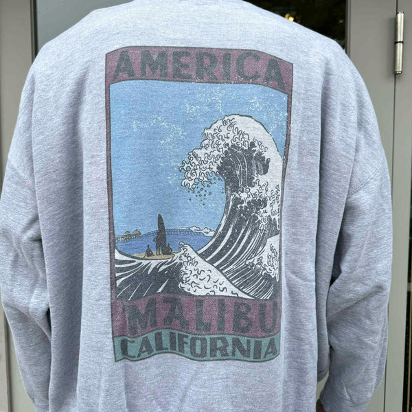 ILL ONE EIGHTY -AMERICAN WAVE SWEATSHIRT(LOOSE FIT) - H GRAY
