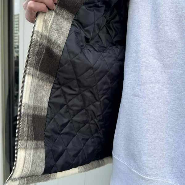 BIGMIKE - OMBRE ZIP QUILTED LINING JACKET - BROWN x OFF