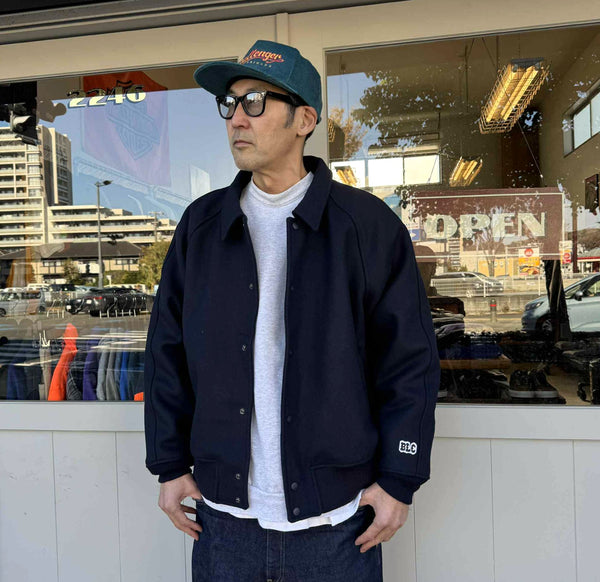 BLUCO - HEAVY MELTON AWARD JACKET - NAVY