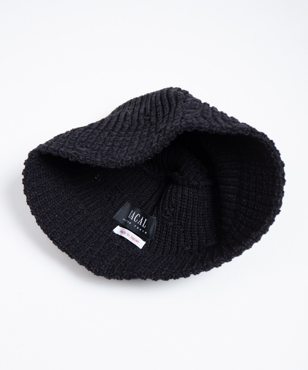 RACAL - DAMAGE KNIT BUCKET HAT - BLACK