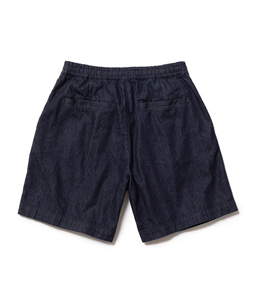 MR.OLIVE -ONE TUCK SHORTS - INDIGO