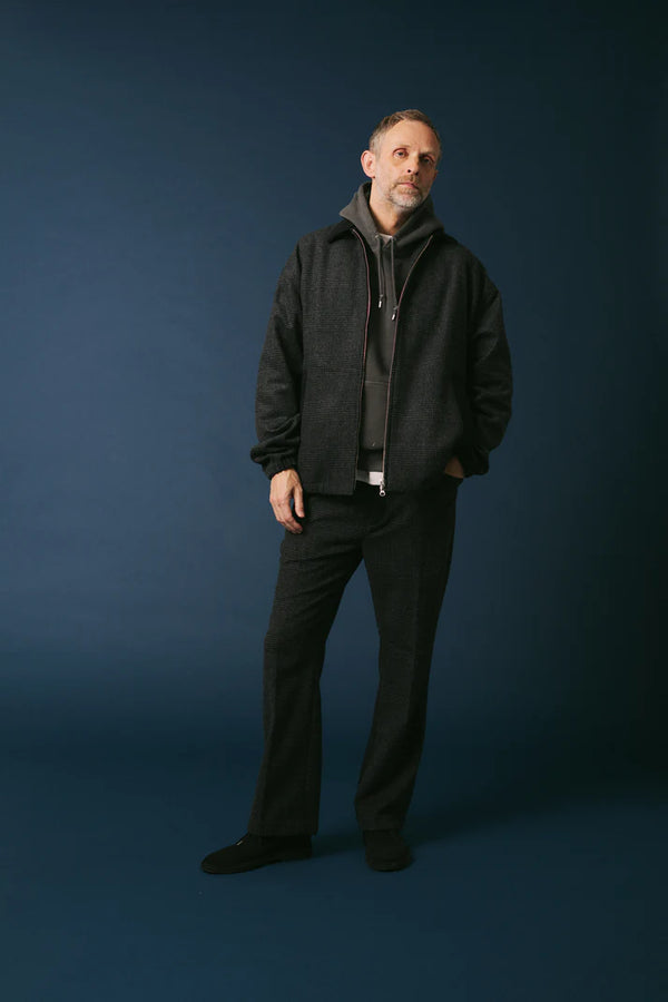 melple - FRANKLIN GLENCHECK FLARE PANTS - CHARCOAL