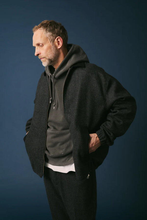 melple - GLENCHECK DRIZZLER JACKET - CHARCOAL